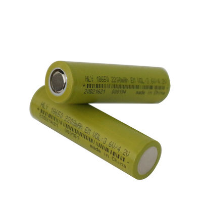 3.6V बेलनाकार उच्च सुरक्षा लिथियम आयन रिचार्जेबल बैटरी सेल 2200mah 18650