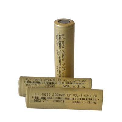 उपभोक्ता इलेक्ट्रॉनिक्स के लिए 500 टाइम्स हाई पावर रिचार्जेबल 2000mah 18650 बैटरी सेल