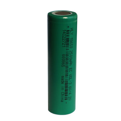 पुन: प्रयोज्य 3.6 वोल्ट 2500mah 18650 बैटरी रिचार्जेबल उच्च ऊर्जा घनत्व