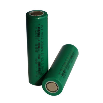 पुन: प्रयोज्य 3.6 वोल्ट 2500mah 18650 बैटरी रिचार्जेबल उच्च ऊर्जा घनत्व