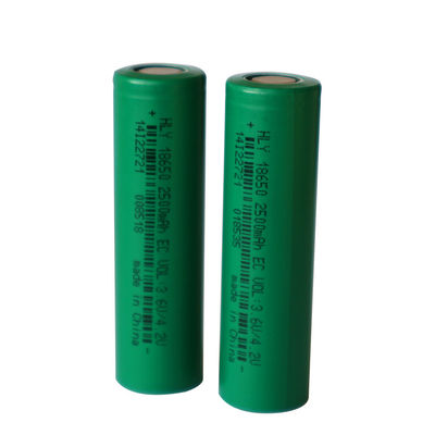 फ्लैशलाइट के लिए हाई पावर 18650 लिथियम आयन बैटरी 3.6v 2500mah सेल