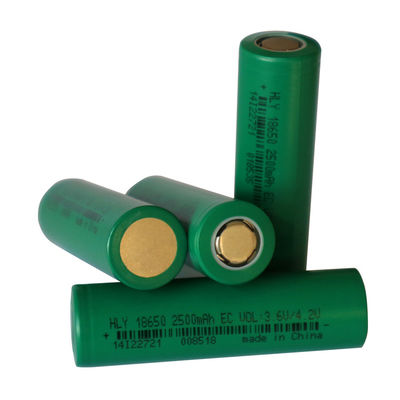 फ्लैशलाइट के लिए हाई पावर 18650 लिथियम आयन बैटरी 3.6v 2500mah सेल