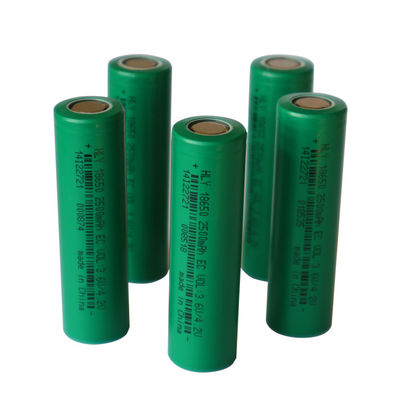 फ्लैशलाइट के लिए हाई पावर 18650 लिथियम आयन बैटरी 3.6v 2500mah सेल