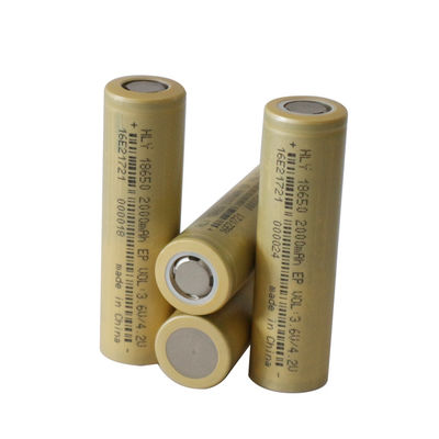 मोबाइल पावर बेलनाकार उज्ज्वल टॉर्च लिथियम आयन बैटरी सेल 18650 2000mAh