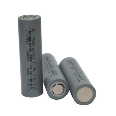 हाई पावर बेलनाकार ली आयन 2600mah 18650 बैटरी रिचार्जेबल