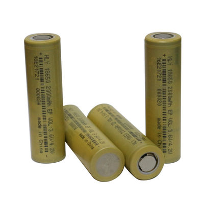 इलेक्ट्रिक वाहनों के लिए उच्च दर क्षमता 18650 लिथियम आयन बैटरी 2000mAh 3.6V