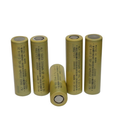 इलेक्ट्रिक वाहनों के लिए उच्च दर क्षमता 18650 लिथियम आयन बैटरी 2000mAh 3.6V